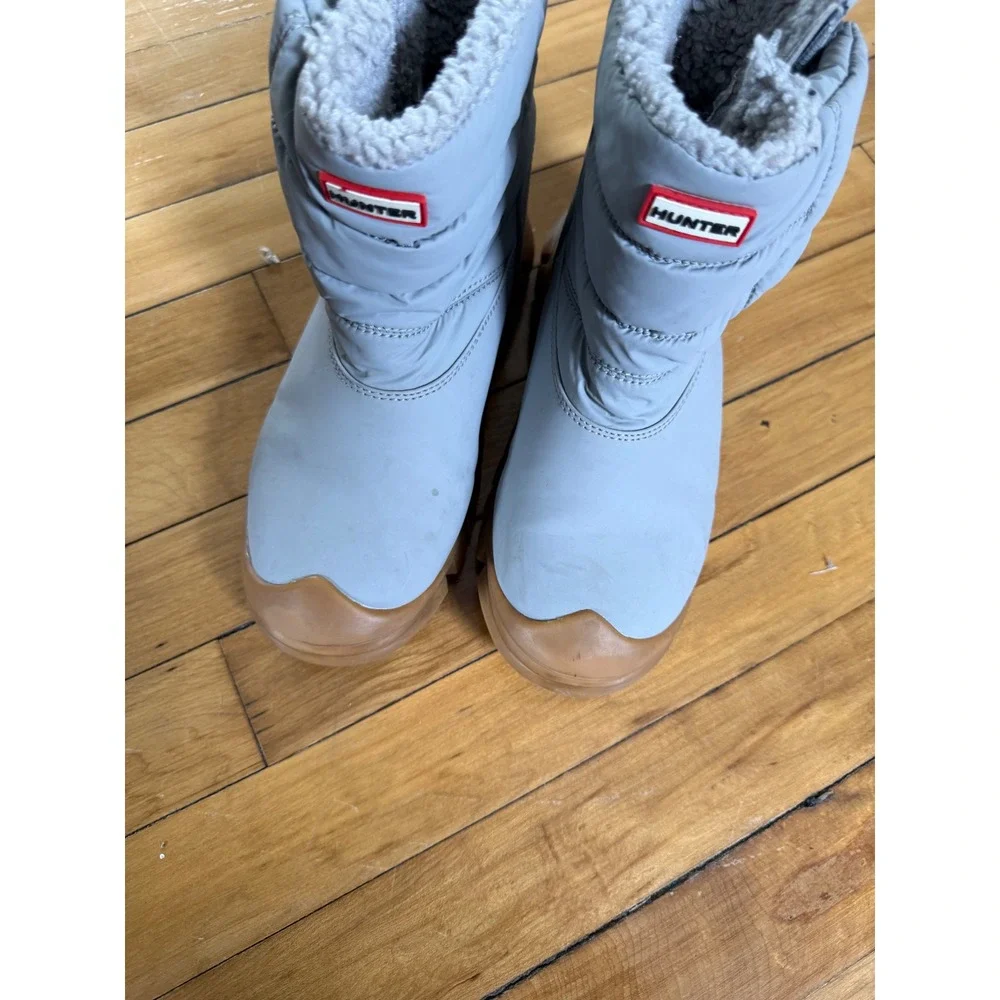 Hunter‎ ankle puffer Sherpa lined weather proof outdoor snow boots in grey